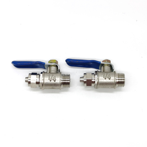 Robinet à bille en laiton à raccord rapide 1/4 ''nickelé Tube insertion Style Valve Push Fit 6MM/8MM pour Valve de tuyau d'<span class=keywords><strong>eau</strong></span> en Nylon - Product Image 1
