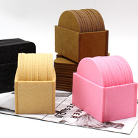 Sous-verres ronds en feutre coloré découpés au laser de 10 cm, épaisseur 5 mm, avec support, et sets de table en feutre en forme de support pour la vente en gros