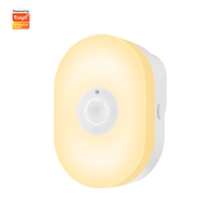 Veilleuse intelligente WiFi Tuya OLED avec capteur de mouvement PIR, prise murale EU/US/UK, application vocale Alexa Google Home