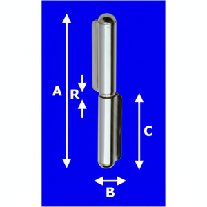AL1223IN100 Aldeghi in acciaio inox perno fisso cerniera 100mm per macchinari e attrezzature industriali - Product Image 1