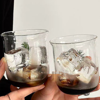 Verre à whisky, cocktail ou café glacé en verre borosilicate transparent de 10 oz avec logo personnalisé pour bar, restaurant, maison