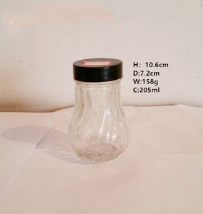 Listo para nave Venta caliente 200 ml forma de bombilla de vidrio tarro de <span class=keywords><strong>miel</strong></span> para el almacenamiento de alimentos con tapa - Product Image 1