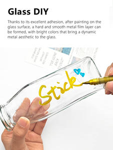 गुंगना 48-रंग धातु ब्रश पेन सोने की चांदी मार्कर पेन 2 मिमी सूखी-मिटाने योग्य 3 मिलीलीटर क्षमता 13.5 सेमी लंबाई कस्टम - Product Image 6