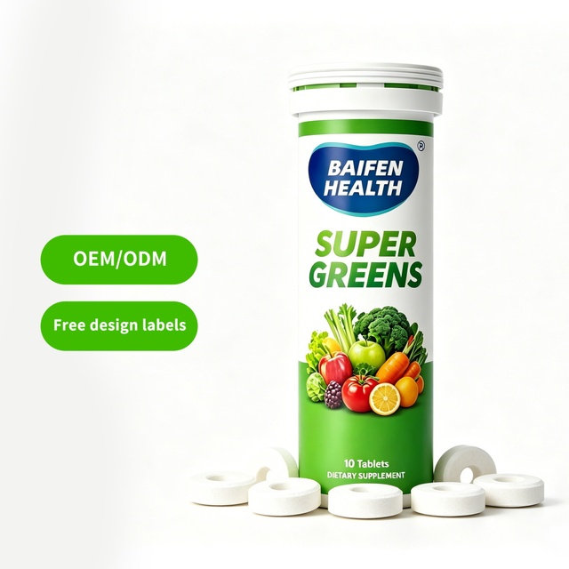 OEM/ODM Private Label Super Greens Supplement Tablets Supports Immune System Function and Daily Wellness