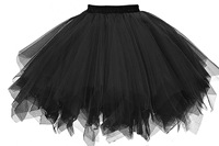 Jupe Femme 47CM Tutu Mini Jupon Adulte Adolescent Bande Élastique Ballet Danse Puffy Jupes Tulle