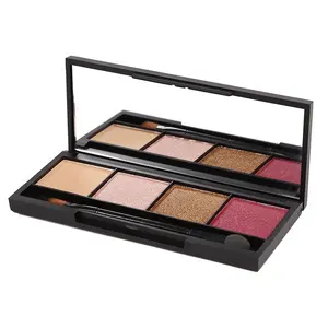 CHARLOTTEProfessional Supplier Cosmetic Makeup Glamorous 4 Colors 3D Effect Spectaular Eye Shadow Palette With Brush
