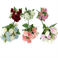 Mini bouquet de roses artificielles en soie pour décoration de mariage et de jardin, bouquet de mariée