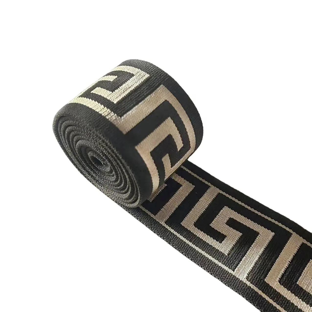 1.5 inches Retro Ethnic Style Striped polyester Custom brand webbing garment textile sewing jacquard ribbons