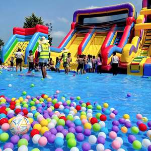 Piscina Inflable Comercial QIQU para Parque Acuático, Estructura de PVC de 0.55mm de Alta Resistencia para Alquiler, con Certificación CE, Diseño Modular para 50-300+ Personas - Product Image 2