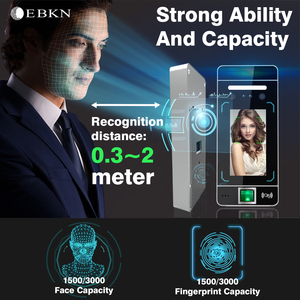EBKN Nouveauté : Contrôle d'accès portable par reconnaissance faciale et empreintes digitales avec batterie de secours, détection de mouvement et vision nocturne - Product Image 6
