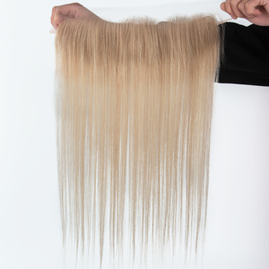 Topper de cheveux humains vierges bruts européens avec ligne de cheveux blanche, en dentelle suisse HD, racine naturelle, blond - Product Image 3
