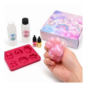 Kit DIY para hacer Mochi Squishy: Gel de silicona de proporción igualada, formas de animales adorables, gotas de pintura, polvo esponjoso, herramientas de medición y guía de proporción. - Product Image 6