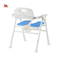 Chaise de douche pliable contemporaine réglable en hauteur avec dossier, capacité de charge de 180 kg, siège de salle de bain sécurisé pour personnes âgées