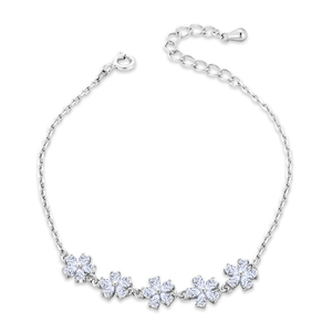 Pulsera <span class=keywords><strong>de</strong></span> flores <span class=keywords><strong>de</strong></span> Zirconia cúbica <span class=keywords><strong>de</strong></span> Plata <span class=keywords><strong>de</strong></span> Ley 925, pulsera tobillera <span class=keywords><strong>de</strong></span> cadena <span class=keywords><strong>de</strong></span> margaritas delicada chapada en rodio para mujer - Product Image 1