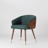Chaise et table de salle à manger en bois courbé, design color block, style parquet double, pour une ambiance tendance.