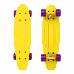 Mini-<span class=keywords><strong>skateboard</strong></span> compact 22 pouces en plastique jaune <span class=keywords><strong>pour</strong></span> enfants, idéal <span class=keywords><strong>pour</strong></span> les trajets quotidiens et le plaisir, logo personnalisé, vente en gros OEM - Product Image 3