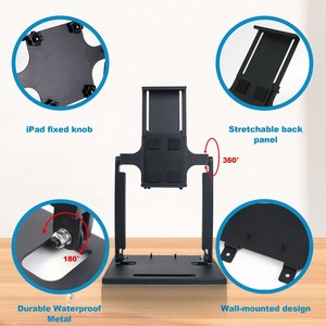 Support de tablette POS J L Technology TS31 avec panneau rétractable pour imprimante thermique, montage mural, rotation à 360 degrés - Product Image 3