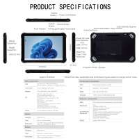 Tablette robuste de 12,2 pouces sous Windows 11, Intel N5100, IP65, RS232, RS485, RJ45, étanche, pour montage sur véhicule, clavier, station d'accueil