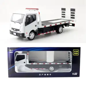 SH 1/32 Nissan Flower Table Flatbed Transporter Trailer Children's Alloy Models Diecast Vehicles Light And Sound Toy Pullback