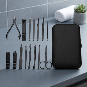 ASAP 15-pcs Professional Custom-Made Stainless Steel <b>Manicure</b> <b>Kit</b> Nail Art Tools Includes Nail File Cuticle Pusher Cleaner - Product Image 2