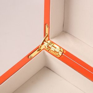 Boîte cadeau rectangulaire haut de gamme en carton, doublée de satin orange, pour emballage de produits de santé, artisanat - Product Image 1
