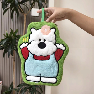 Asciugamano Rotondo in Pile Corallo Lavorato a Maglia Island Bear, Carino, Appendibile, Assorbente, ad Asciugatura Rapida, <span class=keywords><strong>per</strong></span> Cucina e Bagno, Uso Bambini - Product Image 3