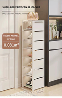 Meuble de rangement pour chaussures en bois avec housse anti-poussière, forme rectangulaire, type sur pied, pour salon et salle de bain