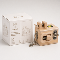 Cube d'activités en bois personnalisé, jouets Montessori en bois pour tout-petits, jeu à domicile, éducation précoce, entraînement de la motricité fine