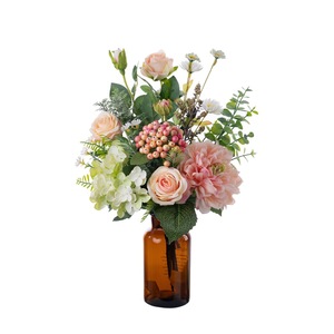 Bouquet de fleurs artificielles CallaFloral, mélange de roses, tissu tissé en plastique, décoration d'intérieur, accessoires de mariage CF01481A - Product Image 5