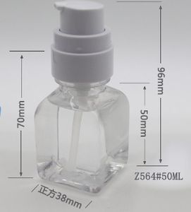 2024 personnalisable 50ml PET Transparent carré Essence lait plastique liquide fond de teint bouteille avec compte-gouttes étanchéité Logo impression - Product Image 2