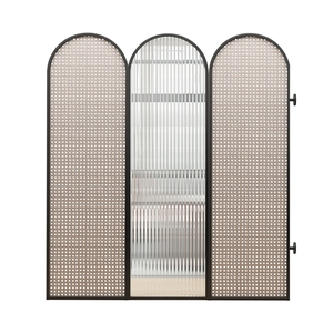 Divisores <span class=keywords><strong>de</strong></span> Habitaciones Modernos Nórdicos <span class=keywords><strong>de</strong></span> Vidrio y Metal para <span class=keywords><strong>Oficina</strong></span> y Sala <span class=keywords><strong>de</strong></span> Estar, Biombos Plegables para Uso en Almacenes - Product Image 6