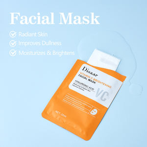 Disar lembar masker wajah Vitamin C, untuk perawatan kulit, mencerahkan kulit, menghaluskan, Pelembab, masker wajah asam hialuronat - Product Image 3