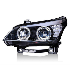 Conjunto de Faros Delanteros para <span class=keywords><strong>BMW</strong></span> E60 Serie 5 520i <span class=keywords><strong>523i</strong></span> 525i 530i 2003-2010, Ojo de Ángel, Lente de Proyector Bi-Xenón, Actualización LED DRL - Product Image 4