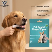 Evernew Lingettes dentaires jetables pour chiens, écologiques, 20 lingettes 15x15cm, fournitures de nettoyage buccal, commerce extérieur