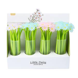 可爱雏菊形黑色墨水0.5毫米中性笔，适合学生和儿童，可定制徽标学校文具用品。 - Product Image 5