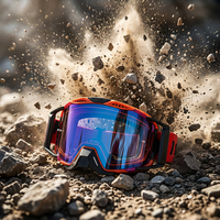 Lunettes de moto OEM avec lentille en PC résistante aux chocs, anti-buée, cadre en TPU pour les marques de motocross et les importateurs de marques privées