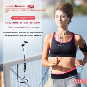 2026 Interkom Nirkabel SOS Newmine Micro V25 <span class=keywords><strong>Headset</strong></span> <span class=keywords><strong>Neckband</strong></span> Khusus Lari Peredam Kebisingan hingga 3 Jam Waktu Putar Anti Hilang - Product Image 3