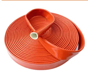 Fogo Resistente De Alta Temperatura-Retardador De Fibra De Vidro Silicone Sleeving Linha De Óleo De Mangueira Hidráulica Protetora Manga À Prova De Fogo