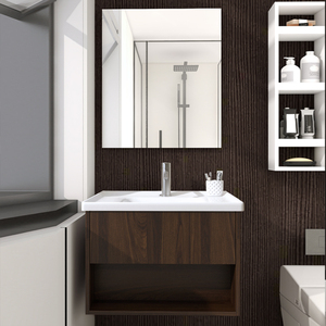 Lavabo et armoire murale Lavabo et miroir avec <span class=keywords><strong>carré</strong></span> en céramique Armoire de salle de bain moderne respectueuse de l'environnement - Product Image 3