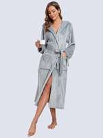 Robe en peluche à capuche épaisse et chaude en flanelle, pyjama d'hôtel pour adulte, vente en gros, livraison gratuite depuis l'entrepôt local aux États-Unis
