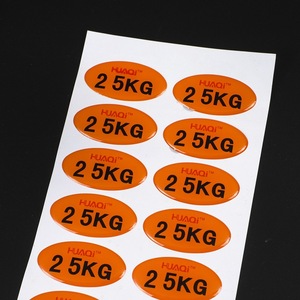 Étiquettes autocollantes ovales Wan Hong 5kg 25kg en PVC pour la logistique, autocollants de poids, impression personnalisée - Product Image 3