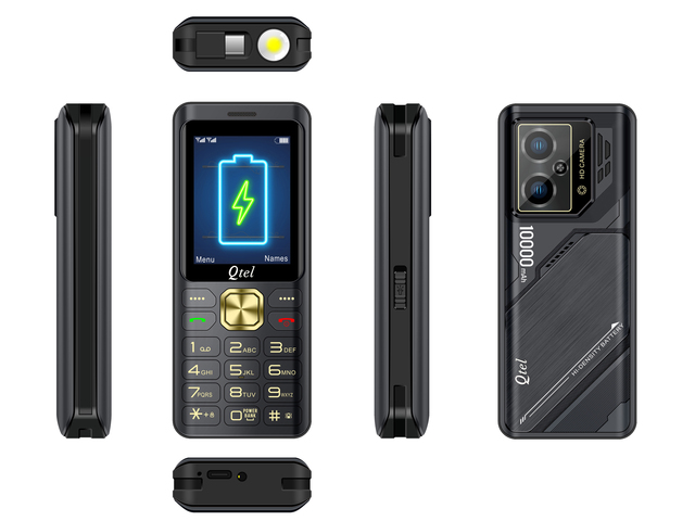 QTEL Q20000 Bar Function Phone 2.4-inch Screen 10000mAh Battery Dual SIM Card FM Camera Spanish Mobile Power Bank