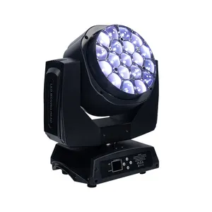 핫 세일 디자인 4 ~ 60 도 줌 19x15W RGBW 4 in 1 LED 무대 이동 헤드 라이트