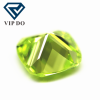3x3mm-12x12mm coussin carré vert pomme foncé zircone cubique pierres précieuses en vrac coussin synthétique pierre de zircone CZ coupe princesse