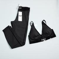 En stock – Ensemble de yoga et pilates sans couture personnalisé avec logo pour femme – Soutien-gorge de sport et leggings ajustés 2 pièces – Tenue de sport et fitness