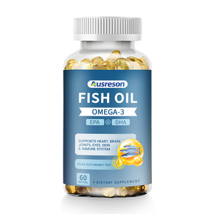 Capsules de gélules molles d'huile de poisson oméga <span class=keywords><strong>3</strong></span> de marque privée Ausreson – Favorise la santé de la <span class=keywords><strong>peau</strong></span> et du cerveau – Complément alimentaire - Product Image 1