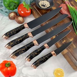 Classic Boning High Hardness Stainless Steel <b>Knife</b> Set Western <b>Bread</b> Ambidextrous Traditional Kitchen <b>Knives</b> Black White Wood - Product Image 4