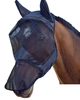 Masque anti-mouches pour chevaux en maille avec protection des oreilles, noir, entièrement personnalisable par le fabricant