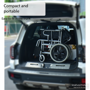 Portable Lightweight Travel Wheel <b>Chair</b> for Disabled People Functional Manual <b>Folding</b> Commode Wheelchair with <b>Reclining</b> Backrest - Product Image 1