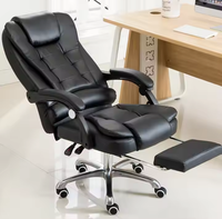Chaise de bureau moderne ergonomique en cuir pvc à dossier haut réglable pour ordinateur avec accoudoir et massage